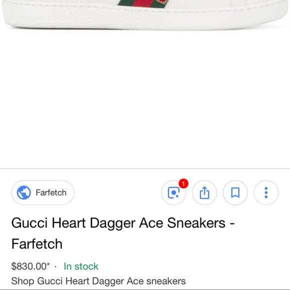 【sold】Gucci heart dagger ace sneakers 39.5 - Picture 5 of 5